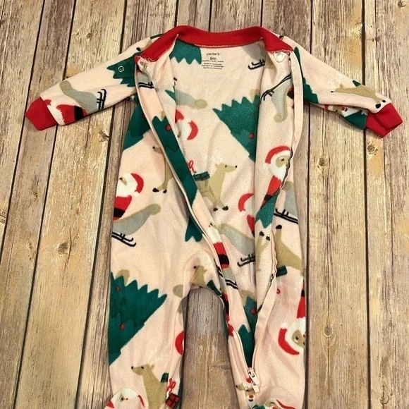 TWIN GIRL BUNDLE 💕 Baby girl fleece Christmas Jammie’s - Picture 4 of 6
